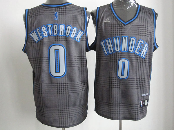  NBA Oklahoma City Thunder 0 Russell Westbrook Swingman Black Square Jersey